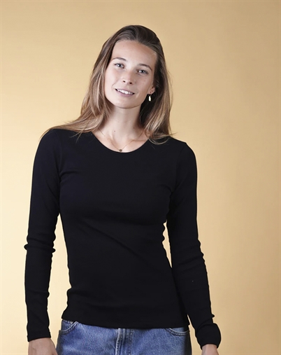 Elsk - Rib Women's LS T-Shirt - Black